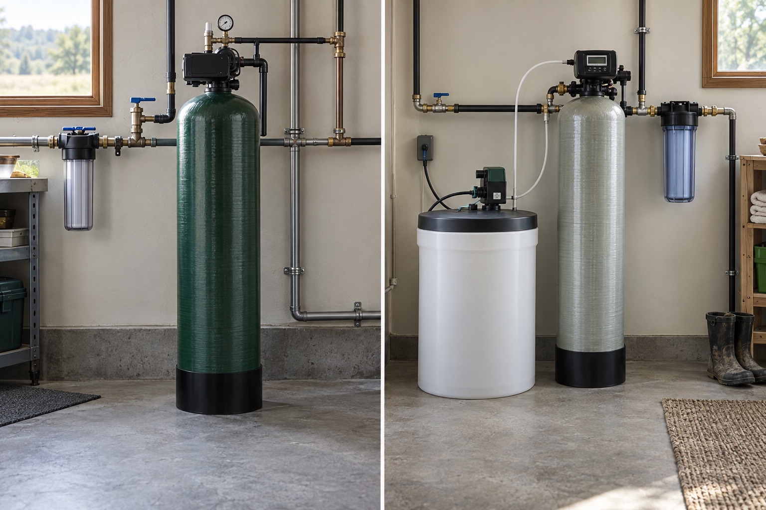 Air-injection and chemical-injection well-water treatment layouts compared